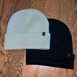 NWOT Set of 2 Avalanche folded beanies tan black
